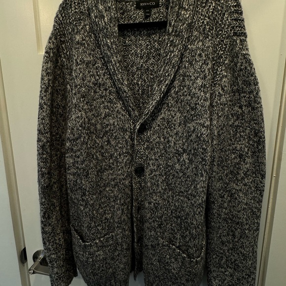 Men's Gray Knit Cardigan - Picture 3 of 7